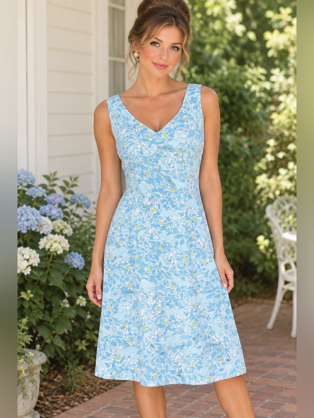 Vintage Lilly Pulitzer White Label Blue Monkey Print Dress 4